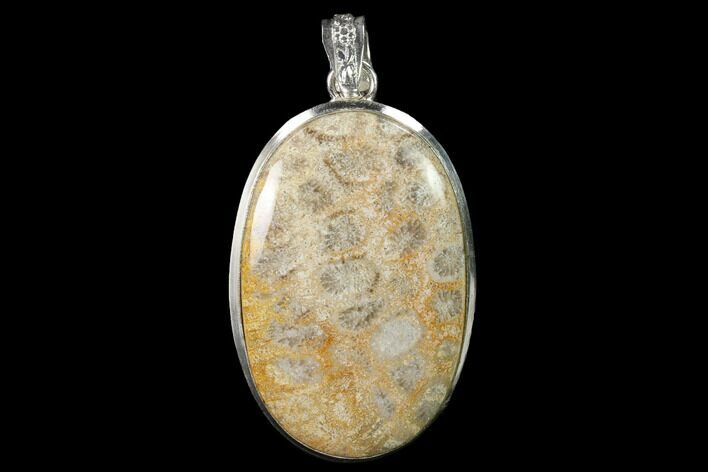 Million Year Old Fossil Coral Pendant - Indonesia #143684